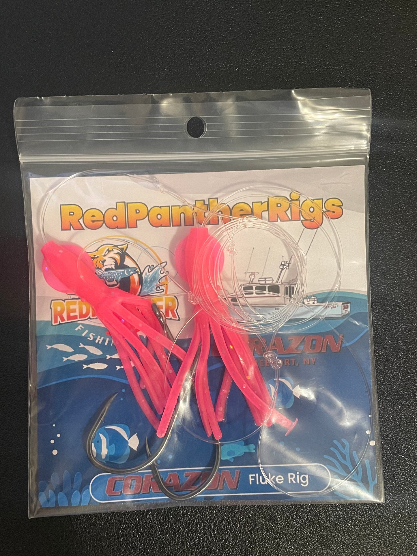 Corazon Fluke Rig 5/0 Hooks Pink