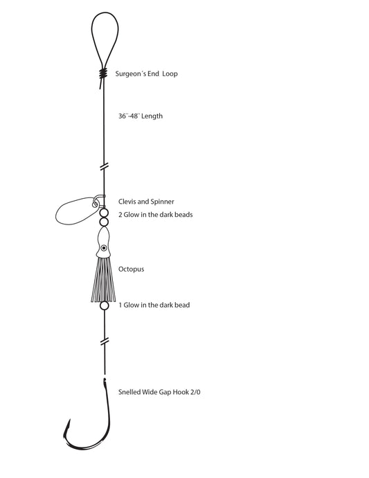 Blue & White Squid - Fluke Rig